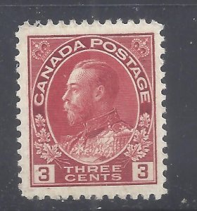 Canada # 109 VF MINT 3c CARMINE ADMIRAL BS27955