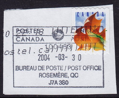 Canada - 2003 - Scott #2008 - used on piece - ROSEMÈRE QC pmk