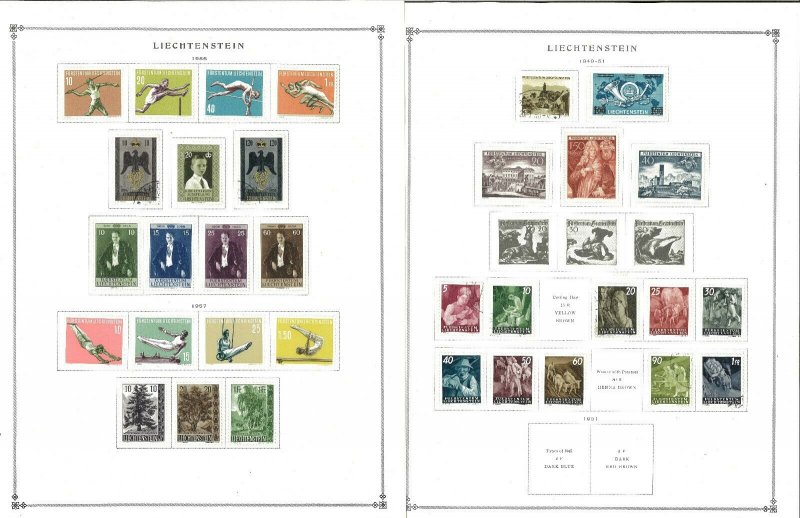 Liechtensein 1940-1999 mostly Mint & some Used hinged/Scott Inter. Pages