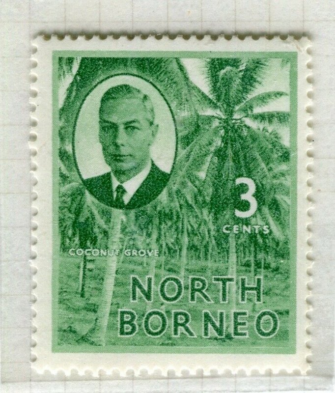 NORTH BORNEO; 1950 early GVI issue fine Mint hinged 3c. value