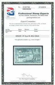 MOstamps - US #1021 Mint OG NH Grade 95 with PSE Cert - Lot # MO-1638 SMQ $25