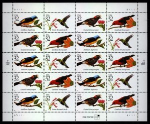 US Scott 3222-25 TROPICAL BIRDS  NH Sheet of 20