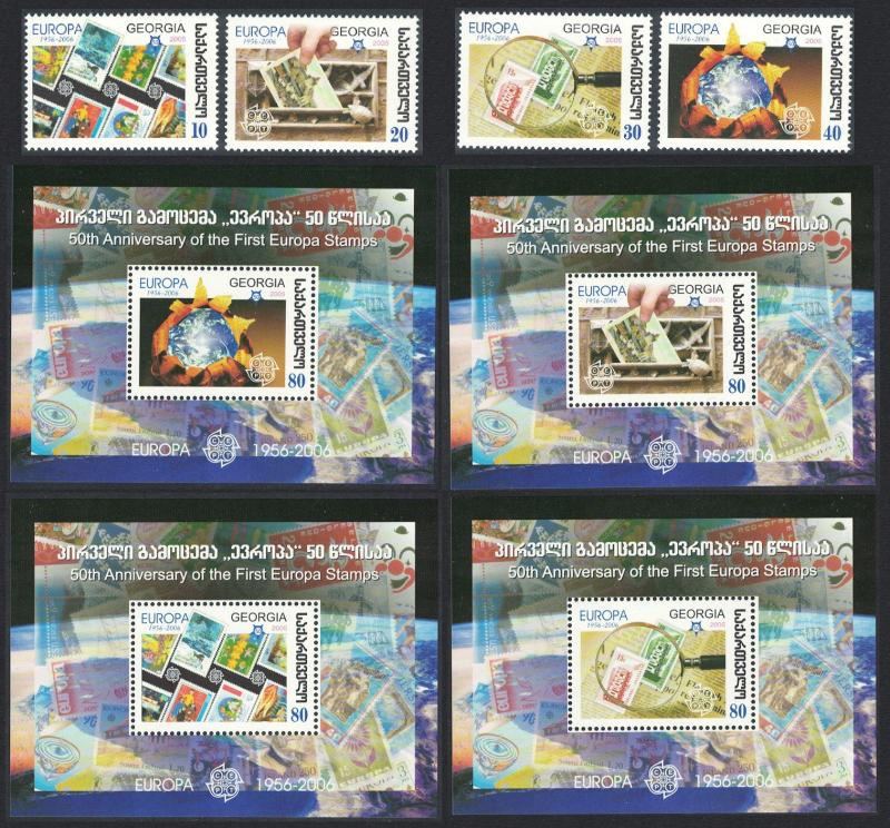 Georgia 50th Anniversary of Europa CEPT stamps 4v+4 MSs SG#484-MS488