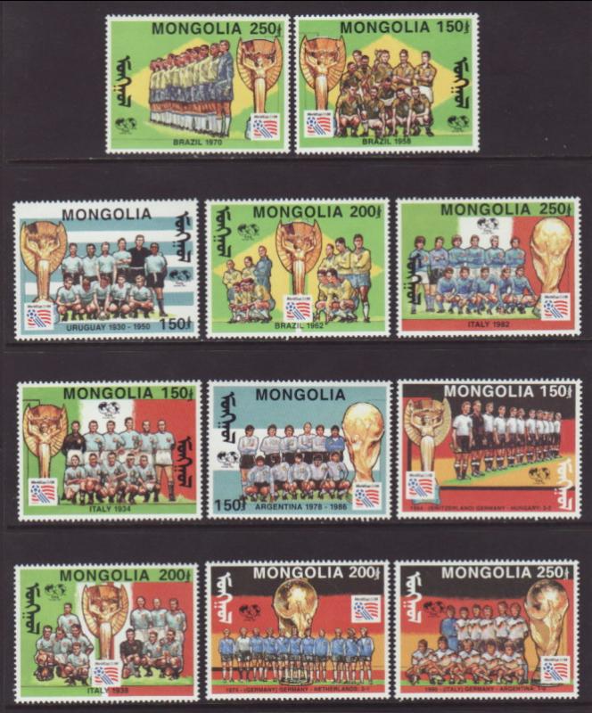 Mongolia 2147-2157 Soccer MNH VF