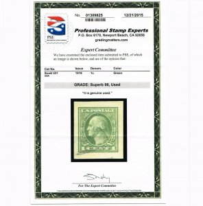 EXCEPTIONAL GENUINE SCOTT #531 USED MASSIVE SINGLE PSE CERT GRADED SUPERB 98