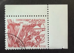 Nicaragua 1986 Scott 1534 CTO -  21.00 C$,  Agrarian Reform, Sugar