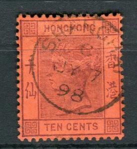 HONG KONG; Shanghai Treaty Port Cancel on QV 10c. value, 