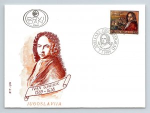 Yugoslavia 1989 FDC - Ivan Gundulic - F12919