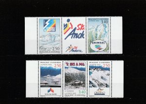 Andorra (French Administration)  Scott#  423-424  MNH  (1993 Ski Resorts)