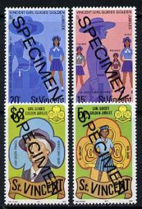 St Vincent 1977 Girl Guides set of 4 (the $2 with opt dat...