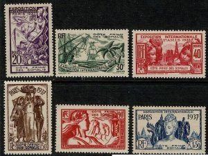 Somali Coast #139-44 MH complete 1937 Paris expo