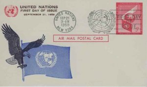 UN  UXC3   5c AIRMAIL POSTAL CARD FDI 1959 - Unknown cachet
