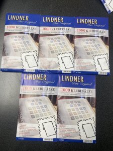 Lindner postzegel plakkers 5x1000 pcs charnières stamp hinges Klebefälze