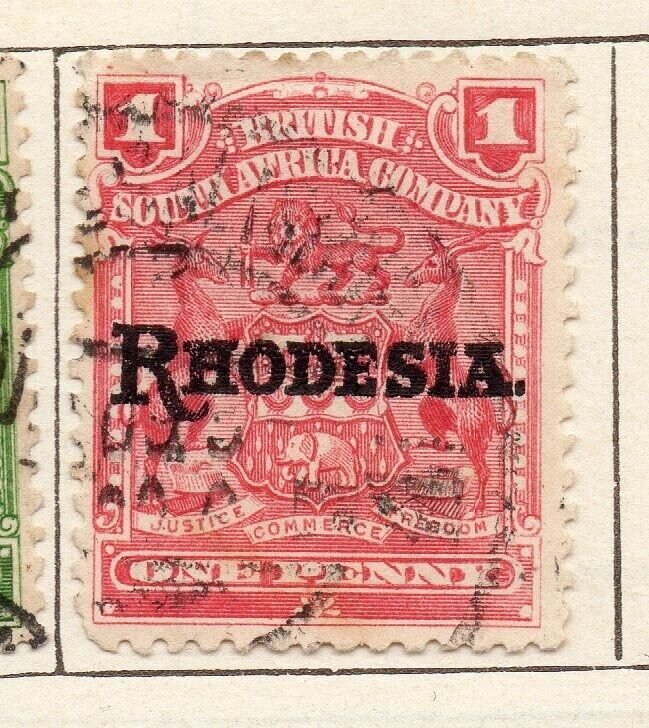 Rhodesia 1909 Early Issue Fine Used 1d. Optd NW-11491