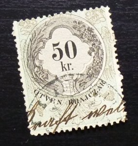 Austria c1868 Hungary MILITARY BORDER Rare Overprinted Revenue Stamp 50 KR A24