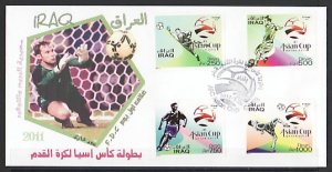 Iraq, Scott cat. 1809-1812. Asian Soccer Cup issue. First day cover. ^