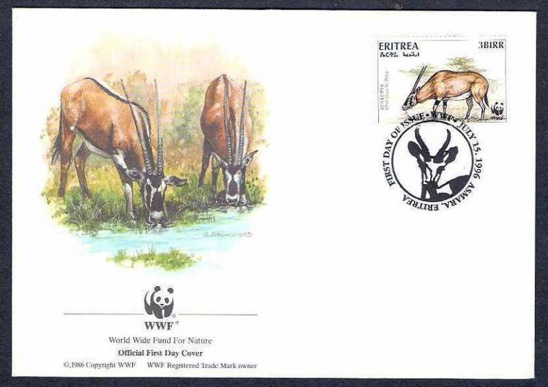 Eritria 1996 WWF - Beisa Oryx, Gazella,  Panda EmblemWild Life, Mammal, Anima...