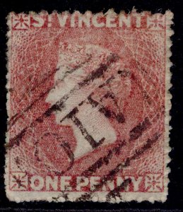 ST. VINCENT QV SG1, 1d rose-red, FINE USED. Cat £20.