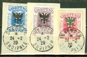DZ: Albania 120-128 used each on piece with favor cancels CV $942