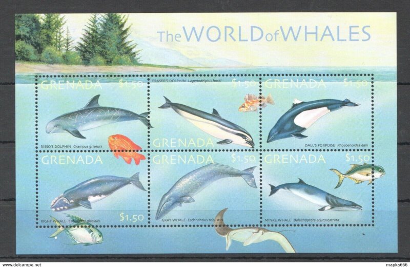 Grenada Fish & Marine Life The World Of Whales 1Kb ** Stamps Pk079