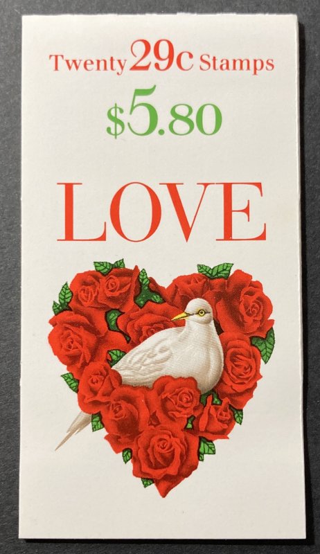 U.S. 1994 #2814a/BK 214, Love Stamp, MNH.