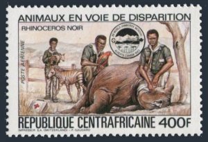 CAR C291A,C291A deluxe sheet,MNH.Black rhinoceros,Scout