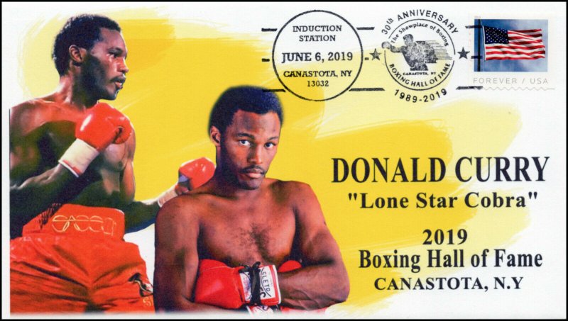 19-218, 2019, Boxing Hall Of Fame, Pictorial Postmark, Event Cover, Donald Curry