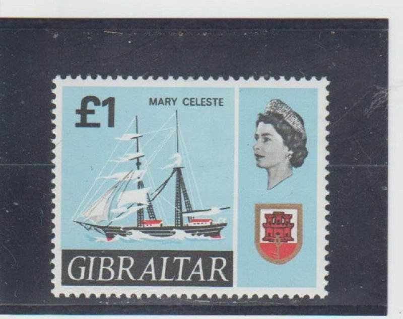 Gibraltar  Scott#  199  MNH  (1967 Mary Celeste)