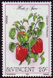 St. Vincent SG#868 Mint - 1985 25c. - Vegetables