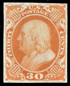 [mag126] 1860 Scott#38P3 proof on India cv:$1,250 very fresh!!