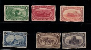 USA #285 - #290 Mint Fine - Very Fine Original Gum Hinged