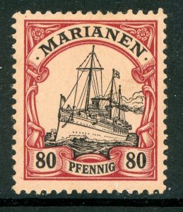 Mariana Islands 1901 Germany 80 pfg Unwatermarked Yacht Ship Sc #25v Mint X46