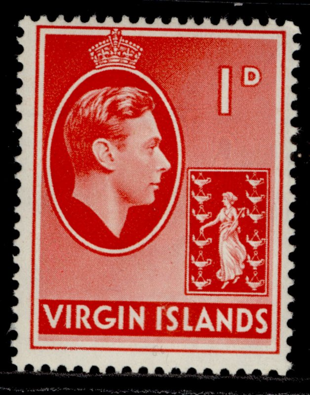 BRITISH VIRGIN ISLANDS GVI SG111, 1d scarlet, NH MINT. CHALKY 