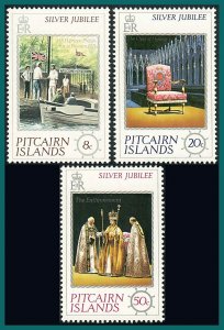 Pitcairn Islands 1977 Silver Jubilee, MNH  #160-162,SG171-SG173