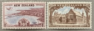 New Zealand 1950 #277-8, Canterbury District, MNH.