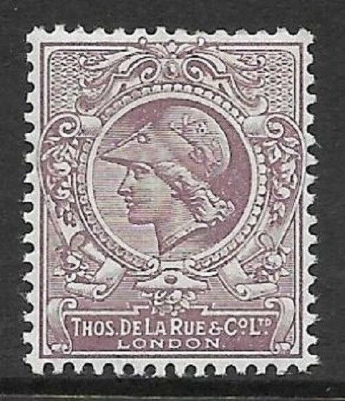 1910 DLR Minerva Head in Mauve with mauve background - perf UNMOUNTED MINT