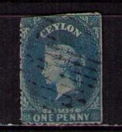 CEYLON Sc# 25 USED FVF Clipped Queen Victoria cc