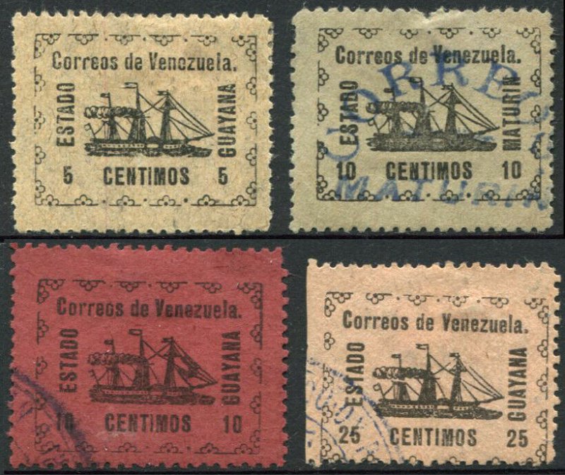 VENEZUELA Local Stamps GUAYANA State #1 #2 #3 Postage Latin America Collection 