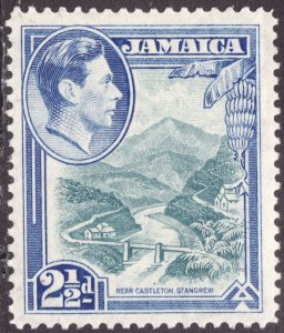 1938 Jamaica Sc #120 - 2½d KGVI Near Castleton, St. Andrew MNH stamp