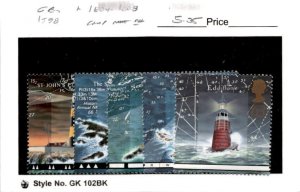 Great Britain, Postage Stamp, #1804-1808 Mint NH, 1998 Lighthouses (AB)