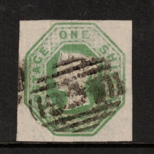 Great Britain SG #56 Extra Fine Used Deep Green Die 1