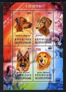 IVORY COAST - 2013 - Dogs #1 - Perf 4v Sheet - MNH-Private Issue