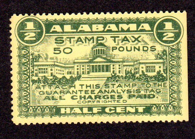 US ALABAMA State Revenue SRS # FE45, FEED, MNH,  Lot 220314