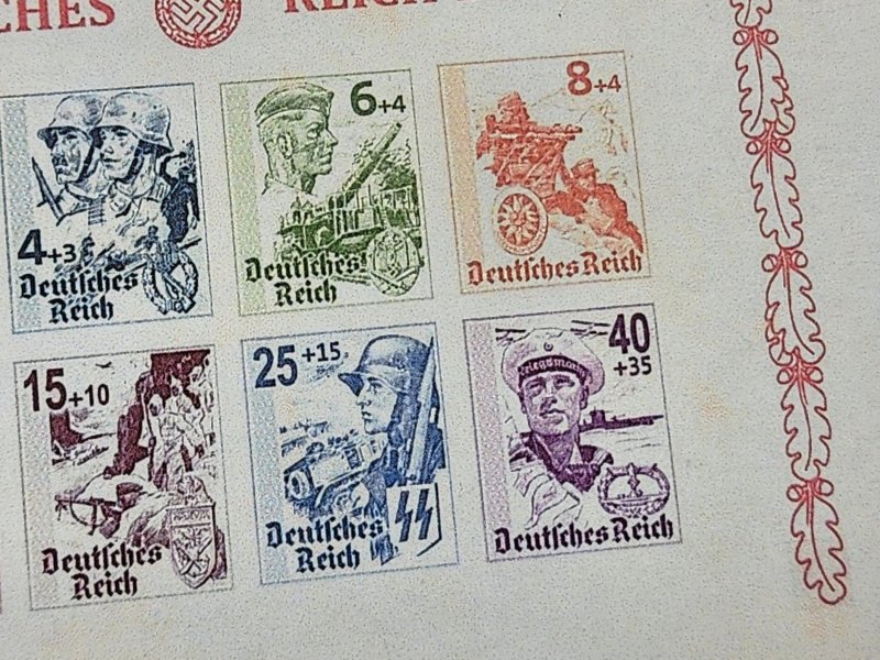 Nazi Germany Third Reich Armed Forces military souvenir stamp sheet mnh WWII WW2