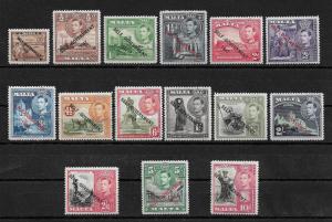 Malta Scott # 208-222 set VF-OG LH scv $ 92 ! nice colors ! see pic !