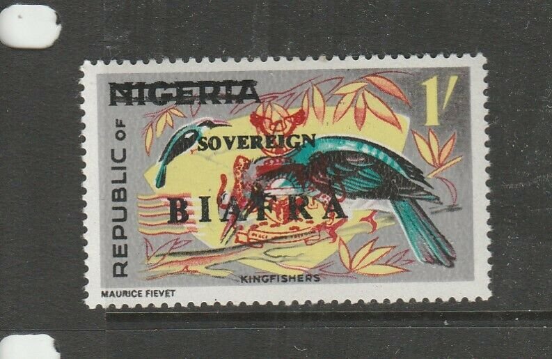 Biafra 1968 Opts on Nigeria 1/- Bird MM SG 11