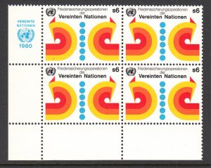 UN Vienna 11 Inscription Plate Blocks MNH VF