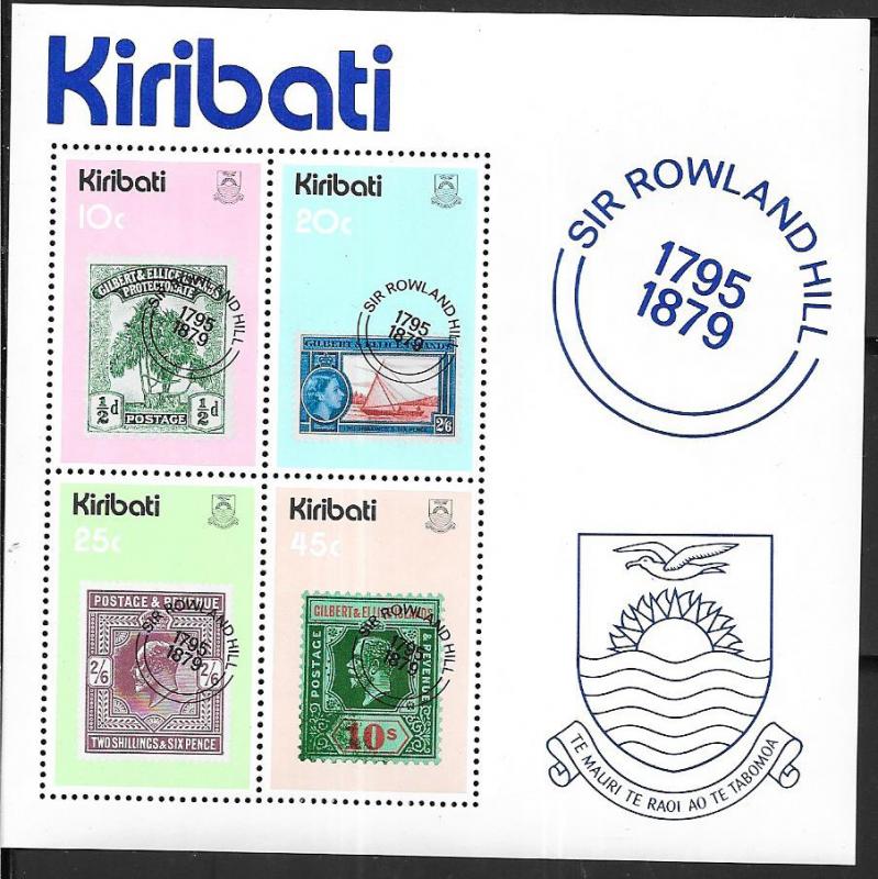 Kiribati #344a Sir Roland Souvenir sheet of 4  (MNH) CV 1.25