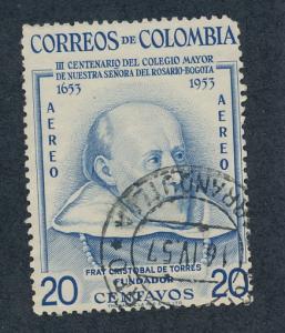 Colombia 1954 Scott C264 used - 20c, Cristobal de Torres