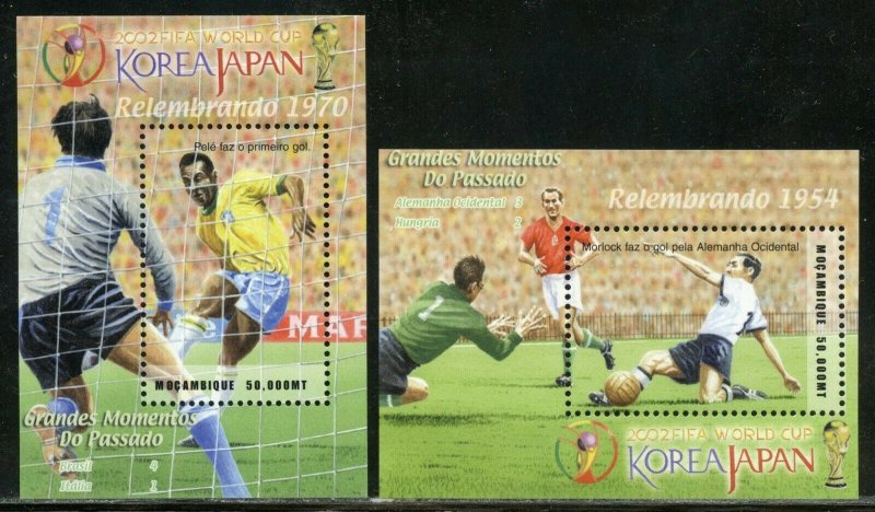 MOZAMBIQUE  SOCCER SET OF TWO  SOUVENIR SHEETS MINT NEVER HINGED